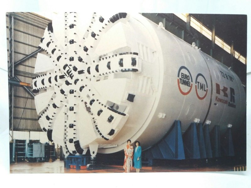 Eurotunnel Boring Machine at The Kawasaki Factory Japan 1988 Vintage Postcard