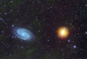 Messiers M81 M82 Cosmic Galaxy Dance Space Astronomy Postcard