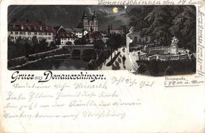 BG19908 gruss aus donaueschingen  donauquelle germany litho