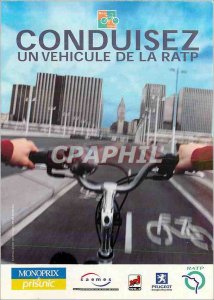 Postcard Modern Freewheel Drive a Vehicle of Ratp Velo Cycle
