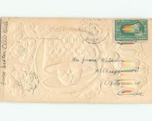 Pre-1907 easter EMBOSSED ART NOUVEAU - CHICK INSIDE COVERED POT k1983