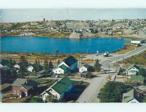 Pre-1980 AERIAL VIEW & GAS STATION IN FLIN FLON Manitoba MB CANADA r1479