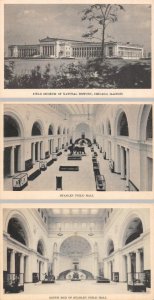 3~Postcards Chicago, IL Illinois FIELD MUSEUM NATURAL HISTORY~Stanley Field Hall