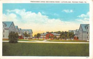 Pocono Pines Pennsylvania Pocohanne Lodge Street View Antique Postcard K81920