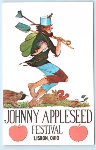 LISBON, Ohio OH ~ Comic  Advertising JOHNNY APPLESEED FESTIVAL 1968 Postcard