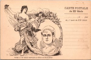 Postcard a/s Grellet May the 20th Century be the Century of Wilhelmine c 1900