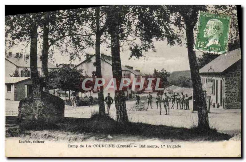 Old Postcard Camp La Courtine Building 1st Brigade Army