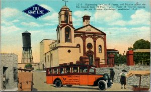 Postcard Mexico Sightseeing Coach in Ciudad Juarez across El Paso TX 1920s S59