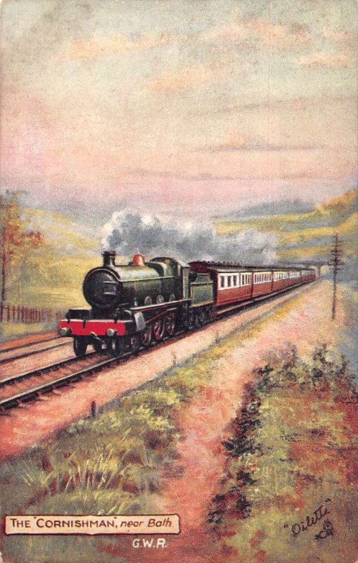 England Cornishman Train  Cornish Express Tuck Oilette Vintage Postcard AA41909