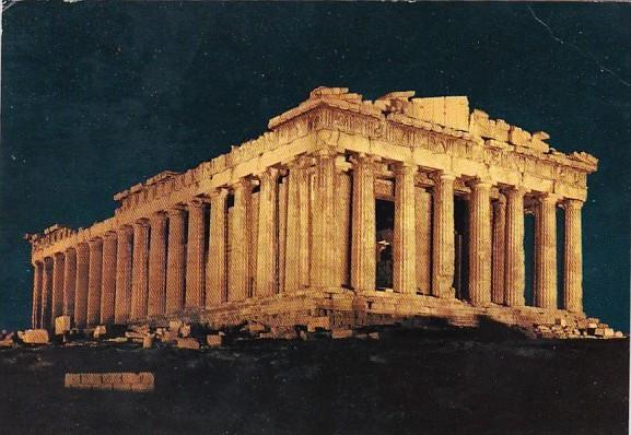 Greece Athens The Parthenon Illuminated