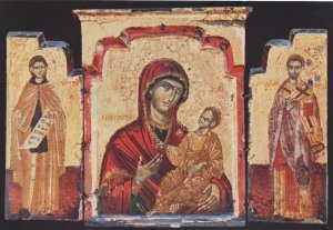 Greek Triptych 16th Century Athens Museum Vintage Art Postcard