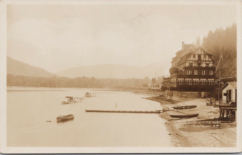 Sicamous BC Lake and CPR Hotel Unused Gowen Sutton RPPC Postcard E94