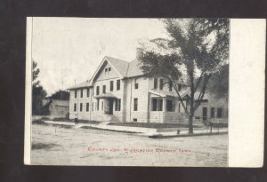 MUSCATINE IOWA COUNTY JAIL VINTAGE POSTCARD 1910