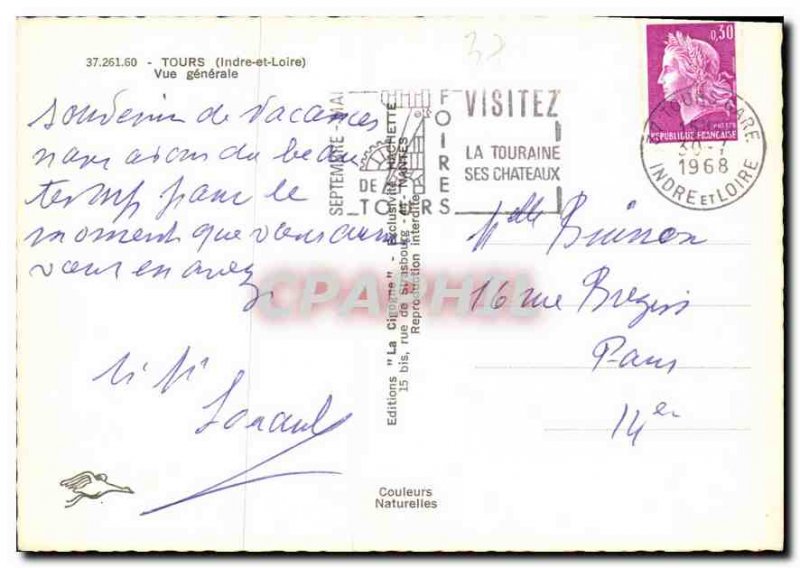 Old Postcard Tours Indre et Loire General view
