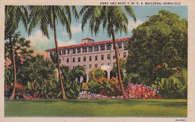 Postcard Army and Navy YMCA Building Honolulu Hawaii