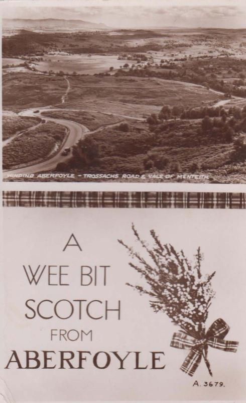 Wee Bottle Of Scotch from Aberfoyle Bottle Real Photo Postcard