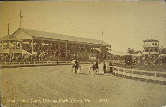 CORRY PA Grand Stand Horse Racing Park c1910 Postcard