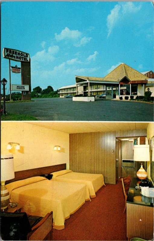 Freehold Motor Hotel, Rts 9 & 522, Freehold NJ c1971 Vintage Postcard S65