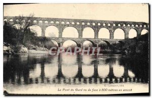 Old Postcard The Pont du Gard front view