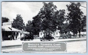 1920's-30's SHEILD'S TOURISTS CAMP*RICHMOND PETERSBURG VIRGINIA US RT 1 POSTCARD
