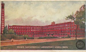 Lowell Mass. Hoods Sarsparilla Laboratory c1915 postcard