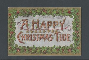 Post Card Ca 1911 Antique Xmas Greeting Embossed  Multi-Colored