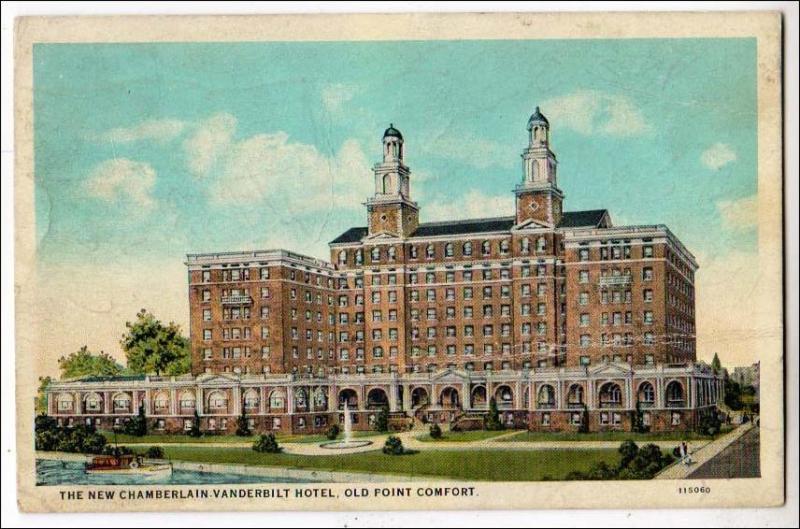 VA - New Chamberlain Vanderbilt Hotel, Old Point Comfort  (crease)