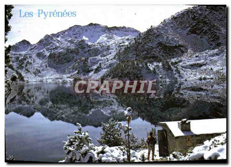 Modern Postcard The Pyrenees Refuge on Lake