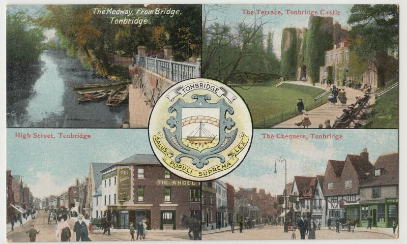 Kent; Tonbridge Multiview PPC By S Baily, 1908 PMK, To G Buckingham, London 