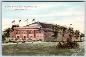 GREAT HAGERSTOWN FAIR POULTRY BUILDING MARYLAND MD 1910's ANTIQUE POSTCARD