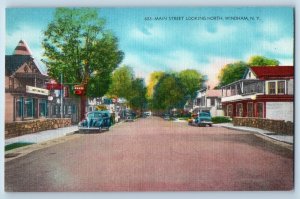 Windham New York NY Postcard Main Street Looking North Classic Cars 1940 Vintage