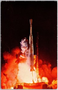 John F Kennedy Space Center N.A.S.A. Delta # 11 Communication Satellite Postcard