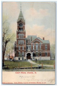 1909 Court House Osceola Iowa IA Posted Antique Alvice Ramsey Postcard