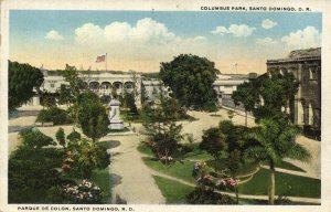 dominican republic, SANTO DOMINGO, Parque de Colón (1923) Postcard