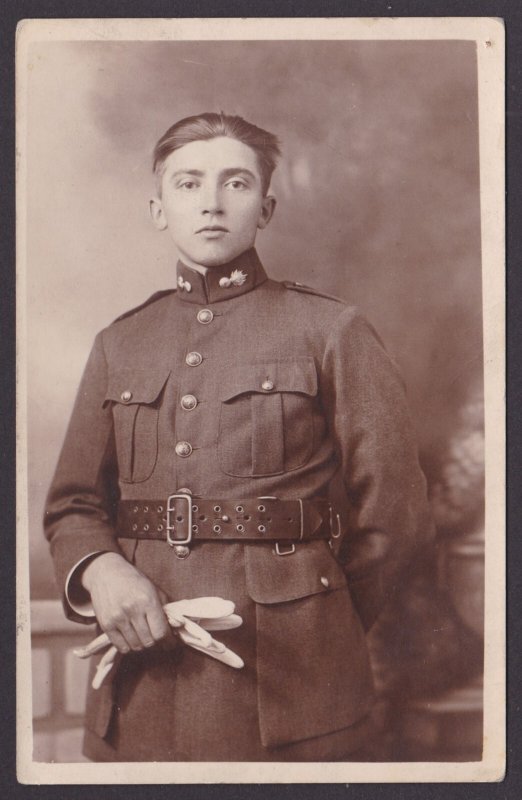 Postcard, RPPC, Soldier, Uniform Belgium, WWI, Unused