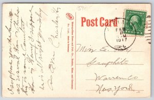 1917 De Witt House Lewiston Maine Horse Carriage Front Building Posted Postcard