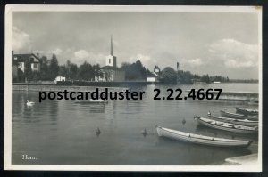 h2445 - SWITZERLAND Horn 1930s Harbor View. Real Photo Postcard