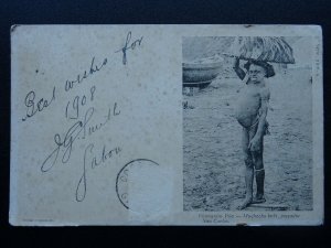 AFRICA Isla de Fernando Póo - Muchacho Bubi, Pescador, San Carlos c1908 Postcard