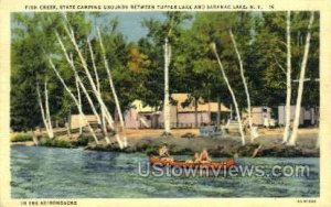 Tupper Lake, Fish Creek - Saranac Lake, New York NY Postcard