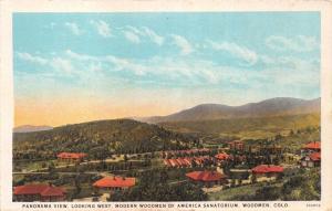 WOODMEN COLORADO PANORAMA VIEW WEST~WOODMEN OF AMERICA SANITORIUM POSTCARD 1920s