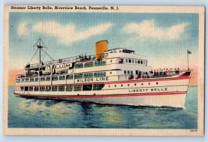 1944 Steamer Liberty Belle Riverview Beach Vessel Pennsville New Jersey Postcard