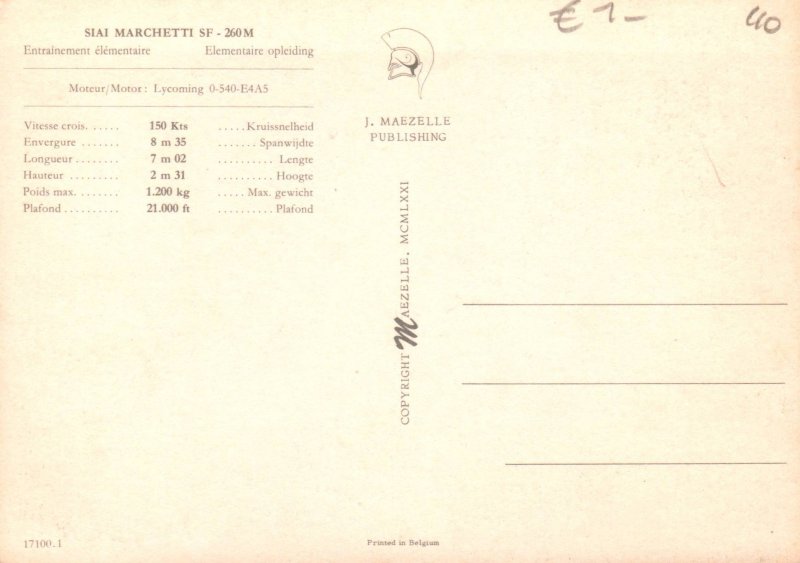 Siai Marchetti SF-260M Airplane