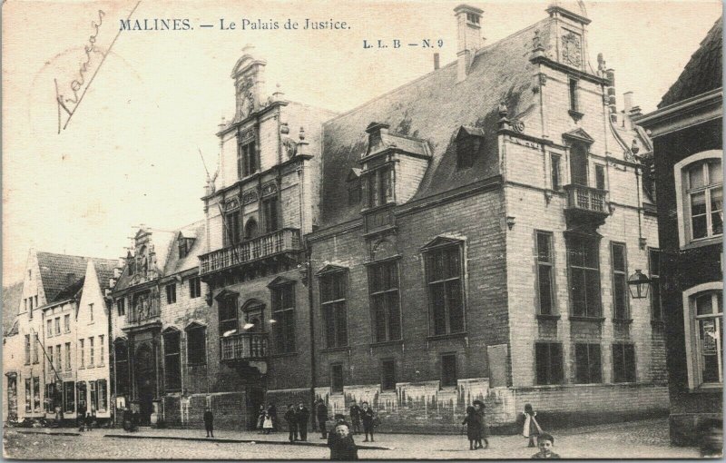 Belgium Malines Le Palais de Justice Mechelen Vintage Postcard 03.76