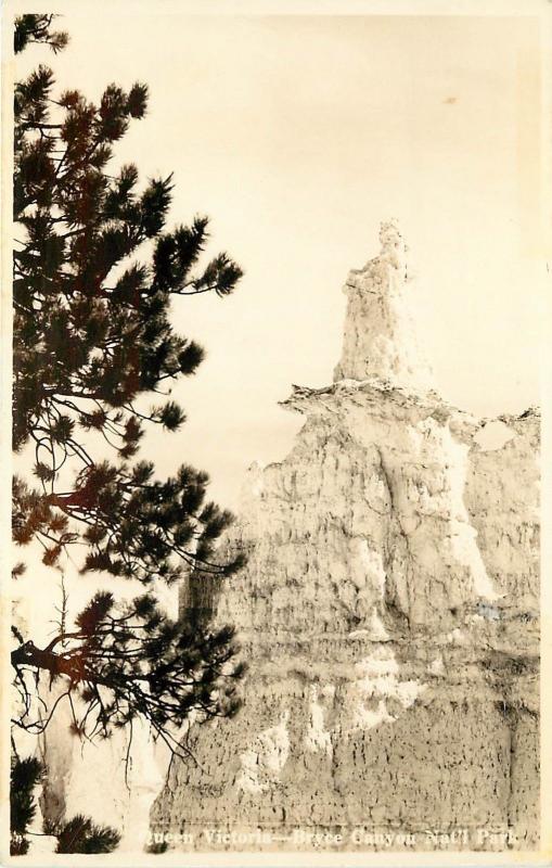 1924-1949 Real Photo PC; Hoodoo Queen Victoria, Bryce Canyon Nat'l Park UT