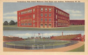 Parkersburg West Virginia 1940s Postcard High School & Football Stadium