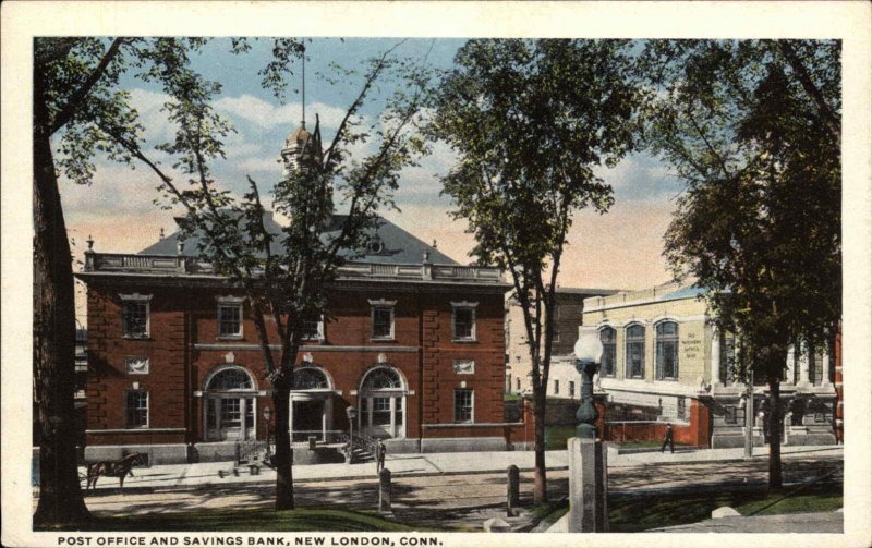 New London Connecticut CT Bank 1900s-10s Postcard