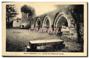 Postcard Old St Leonard H V ruins of the Abbey of Artige