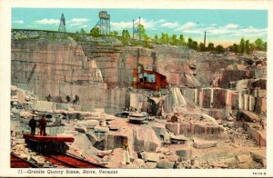 Vermont Barre Granite Quarry Scene Curteich