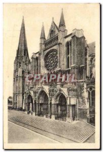 Old Postcard Chartres Cathedral The south portal