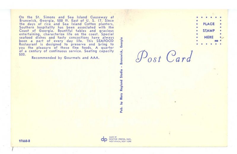 GA - Brunswick. The Deck Diner Restaurant ca 1960